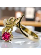 14K жълто злато Рубин Пръстен Винтидж бижута vrc095y